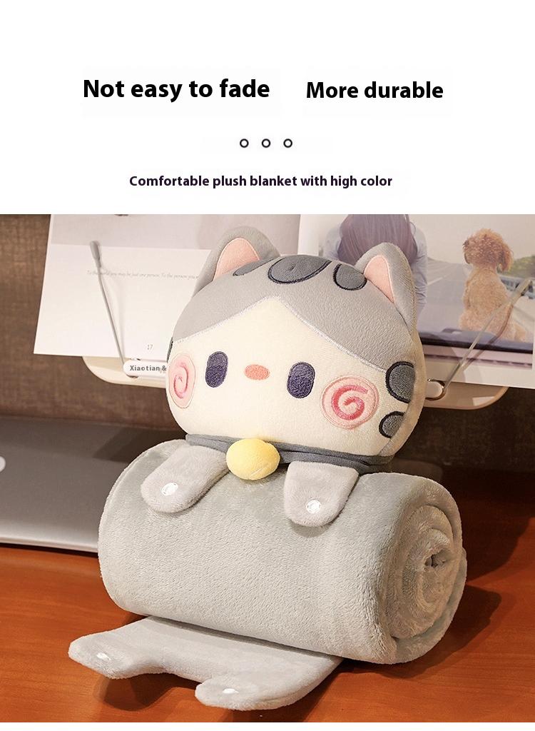 Bluejw Cartoon Polyester Blanket With Cat Doll Air Conditioning Blanket Office Nap Blanket 80x100cm  - Image 4