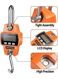 SUNRISE Digital Hanging Scale  300KG Heavy Duty Waterproof Fish Scale  Portable Crane Scale For Luggage Weight Suitcase Industrial Electronic Heavy Duty  - Image 3