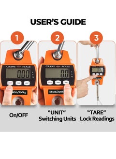 SUNRISE Digital Hanging Scale  300KG Heavy Duty Waterproof Fish Scale  Portable Crane Scale For Luggage Weight Suitcase Industrial Electronic Heavy Duty  - Image 4