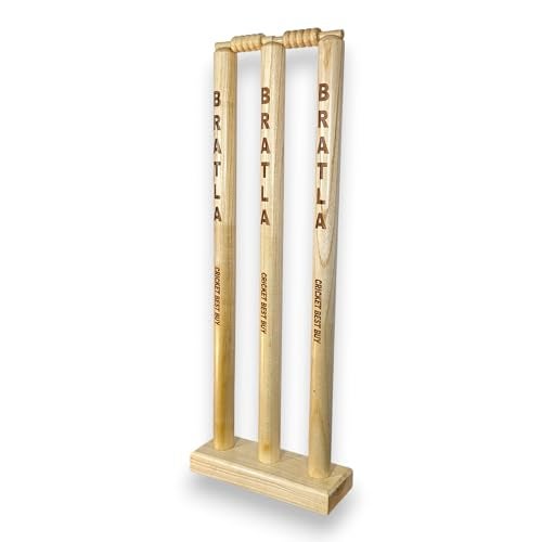 Bratla CBB Cricket Wicket Stumps Multi-Surface Placement with Wood Base - Image 2