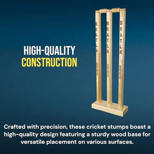 Bratla CBB Cricket Wicket Stumps Multi-Surface Placement with Wood Base - Image 5