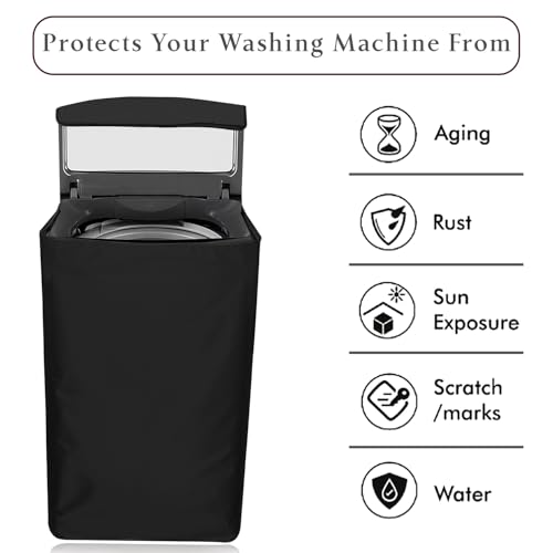 Star Weaves Top Load Washing Machine Cover for LG 10 KG Fully-Automatic Top Loading T10SJSS1Z, Black - Image 4
