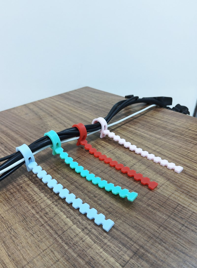 هاي-تيك حامل ومنظم الكابلات، حل إدارة الكابلات للمنزل والمكتب، حامل أسلاك متين وقابل لإعادة الاستخدام - Image 4