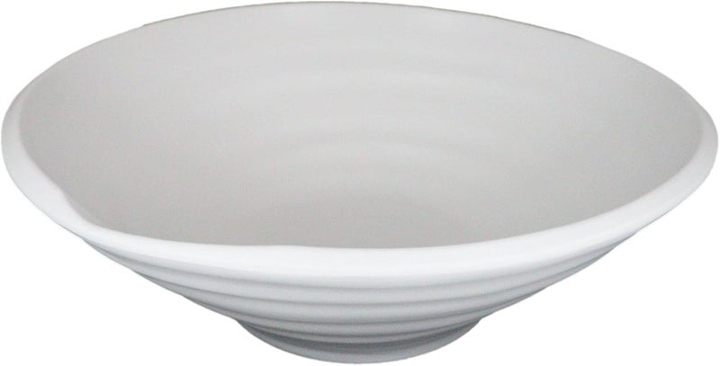 Ebros Gift Ebros Pack Of 6 Contemporary 1025D 78oz Matte White Melamine Large Salad Pasta Ramen Soup Rice Spiral Ridged Irregular Bowls Kitchen Dining Asian Western Cuisine Dinner Bowl Set Restaurant Supply - Image 3