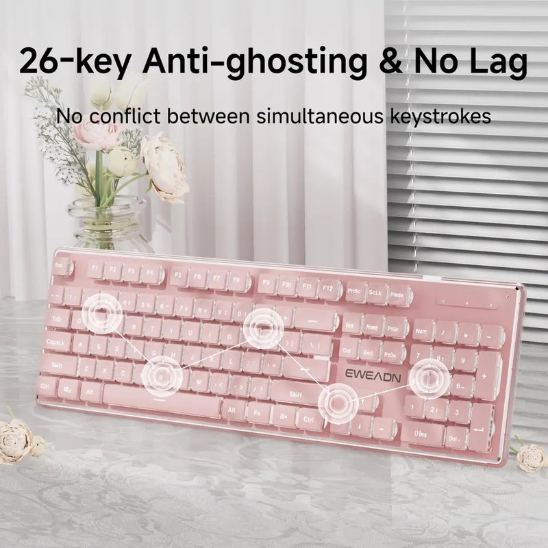 Eweadn X7S Wireless Keyboard, 2.4G, Backlit, Silent, Rechargeable, Hot-Swappable Keys, Mechanical, for Office Home - Image 4