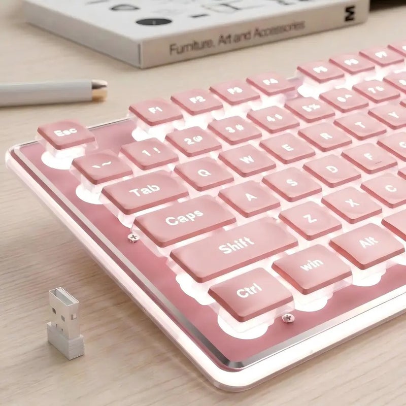 Eweadn X7S Wireless Keyboard, 2.4G, Backlit, Silent, Rechargeable, Hot-Swappable Keys, Mechanical, for Office Home - Image 1