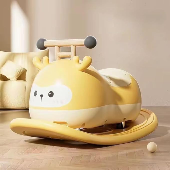 PEANUT CAR TWIST & ROCKING SCOOTER TOY, CAR SEAT & STROLLER TOYS, 1-3 YEAR OLD BABY GIFT (LEMON YELLOW) - Image 3