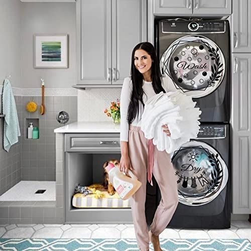 Datesno 2 Sheets Laundry Room Wall Decals Wash Dry Laundry Wall Stickers Vinyl Wall Decal The Never Ending Story Laundry Room Art for Stickers Bubble Quote Decal for Room Decor Apartment Home Decorations - Image 4