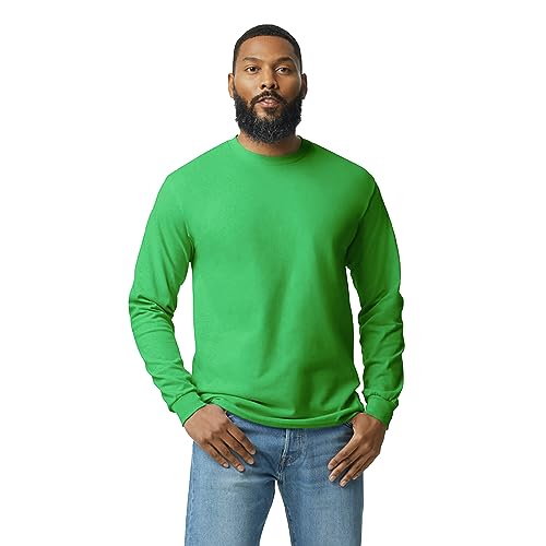 Gildan Mens Heavy Cotton Long Sleeve TShirt Style G5400 2Pack Irish Green Small - Image 3