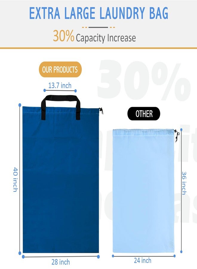 Isink Extra Large Laundry Bag With Handles, Heavy Duty Laundry Bag, Travel Laundry Bag for Dirty Clothes, Laundry Bag for Traveling, Dirty Clothes Travel Bag, Laundry Bag for Camp, 28" x 40"(Blue) - Image 2