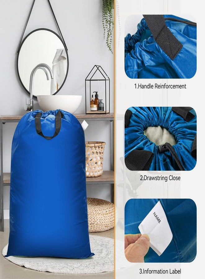 Isink Extra Large Laundry Bag With Handles, Heavy Duty Laundry Bag, Travel Laundry Bag for Dirty Clothes, Laundry Bag for Traveling, Dirty Clothes Travel Bag, Laundry Bag for Camp, 28" x 40"(Blue) - Image 4