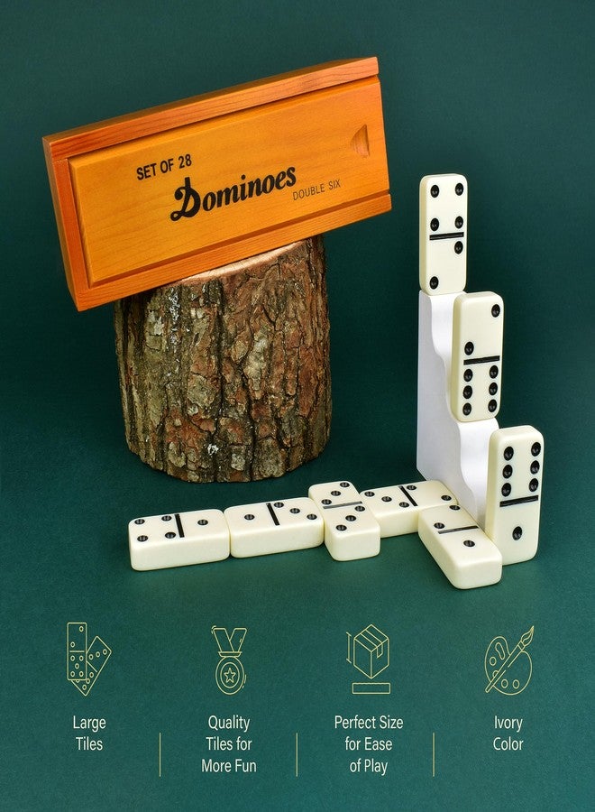 Queensell Jumbo Dominoes Set for Adults and Kids - Domino Set for Classic Board Games - Jumbo Dominoes Double 6 for Travel Games - Dominos Set for Adults 28 Tiles - Image 4
