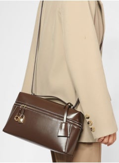 Loquat Ladies' Stylish Big Capacity Box Handbag Single Shoulder Crossbody Bag Brown  - Image 3