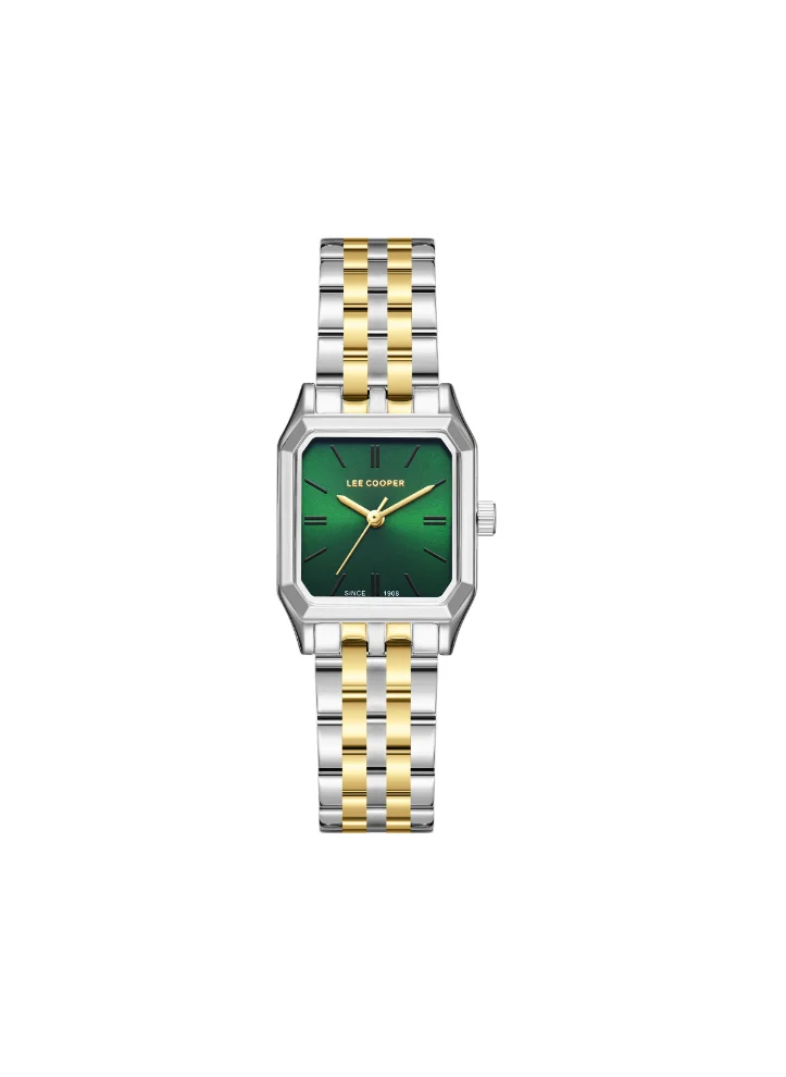 لي كوبر Lee Cooper LC08120.270 Women's Analog Display Watch & Metal Strap Silver/Gold