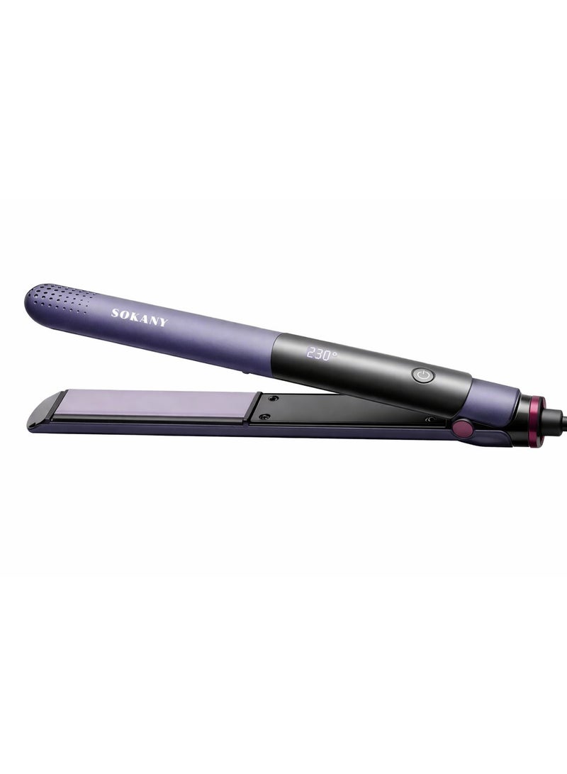 sokany SK-1929 Digital Display Hair Straightener Ceramic 230° - Purple - Image 1