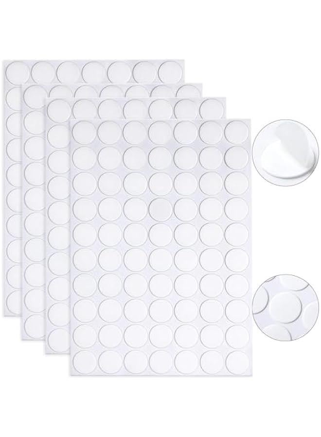يانيون 280 قطعة من ملصقات النقاط اللاصقة مزدوجة الجوانب قابلة للازالة معجون دائري شفاف لاصق لا يترك اثرا، ملصقات صغيرة مقاومة للماء لتزيين المهرجانات (20 ملم، 280) - Image 1