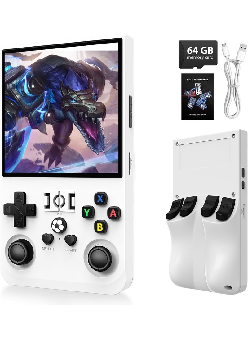 ELTRAZONE R36T Retro Handheld Gaming Console with Built-in Classic Games, 3.5" IPS Display, Portable Game Player, Long-Life Rechargeable Battery, Smooth System Performance – White - Image 1