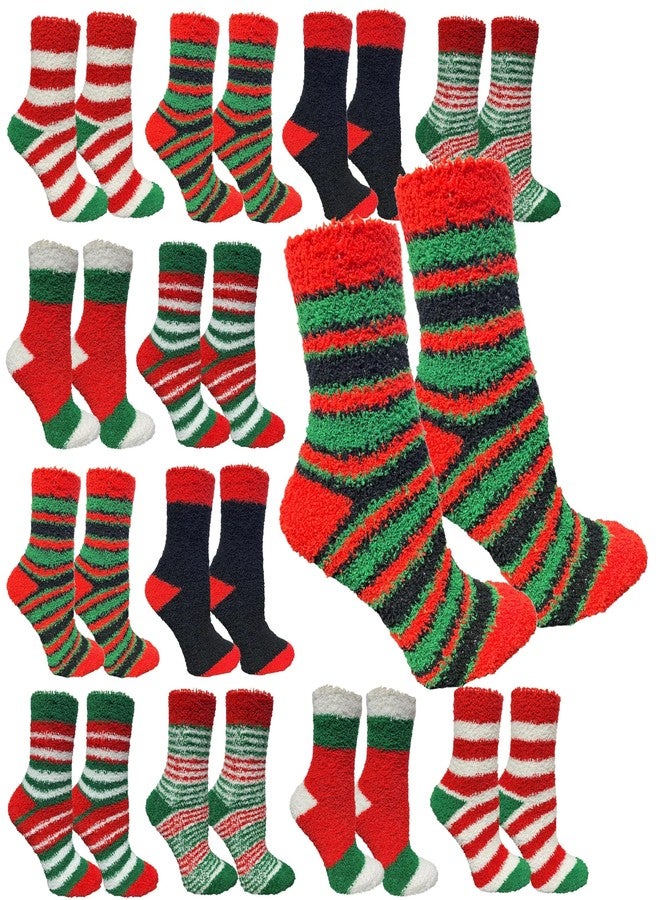 Yacht & Smith 12 Pairs Of Womens Christmas Socks, Novelty Holiday Socks, Fun Colorful Festive, Crew, Slipper Socks, 9-11 - Image 1