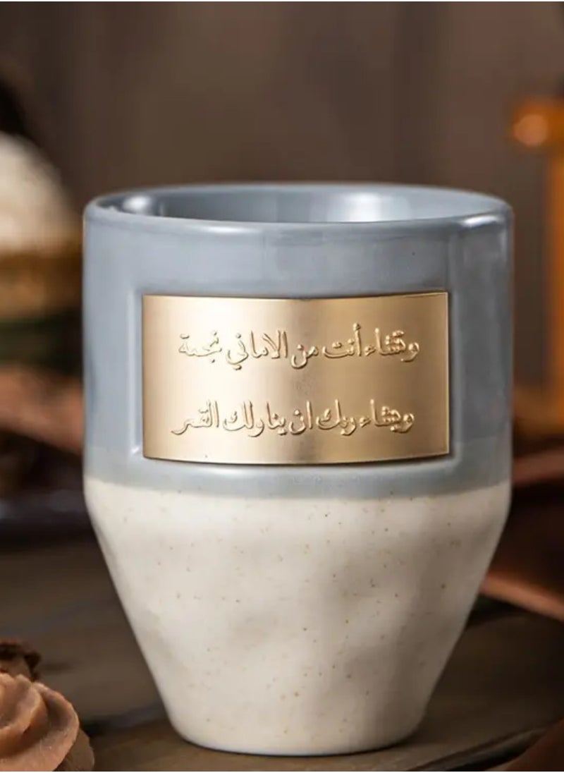 ماركة غير محددة - 1pc كأس القهوة السيراميك مع تخصيص لوحة النحاس النقش، غسل اليدين فقط، صديقة للبيئة - Image 1