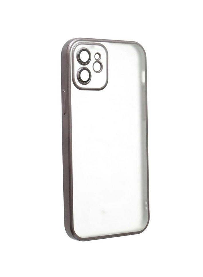 Plastic Back Cover For Apple iPhone 12, Clear Black Cfs.h-10-318 - Image 2