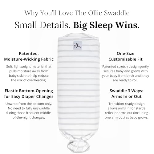 The Ollie Swaddle – Adjustable Baby Swaddle for Newborns | Pediatrician-Approved for Safe Sleep | Easy Closure | Arms-Out | Lightweight, Machine-Washable | Easy Diaper Access - Image 2