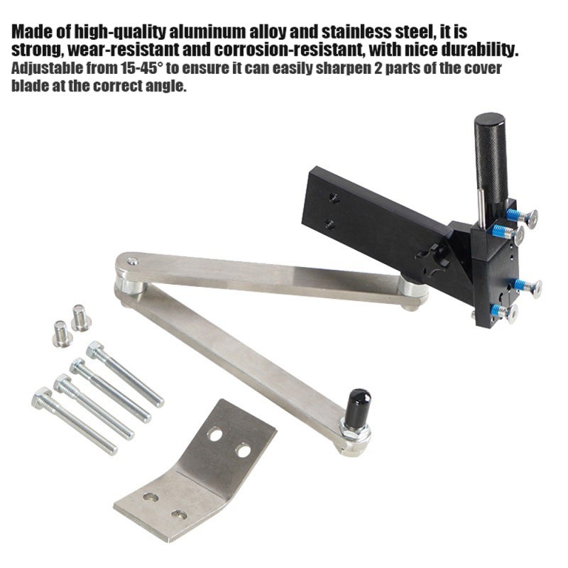 Lawn Mower Sharpener 15°-45° Adjustable - High-Quality Aluminum Alloy Stainless Steel, Portable Mountable Sharpener for Home Lawn Maintenance, Straight Standard Lawn Mower Blades - Image 4