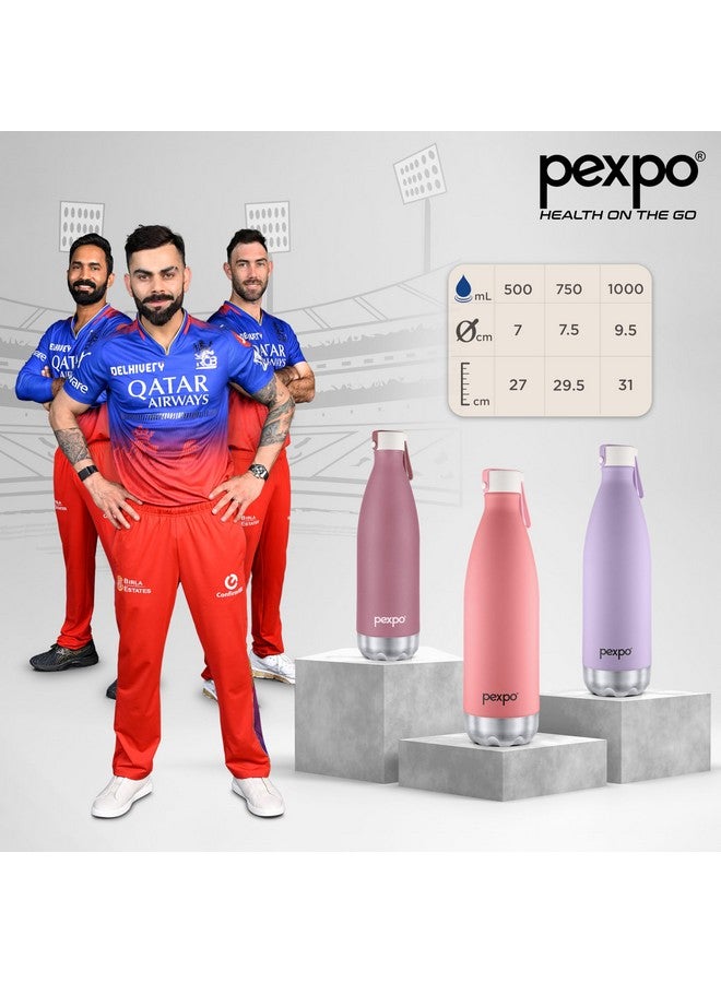 Pexpo Espresso 1000 ISI Certified|Hot &Cold|Vacuum Insulated|Stainless Steel Water Bottle - 980ml |Candy Pink|Silicon Strap|Home|School|College|Gym|Travelling|Hiking - Image 2
