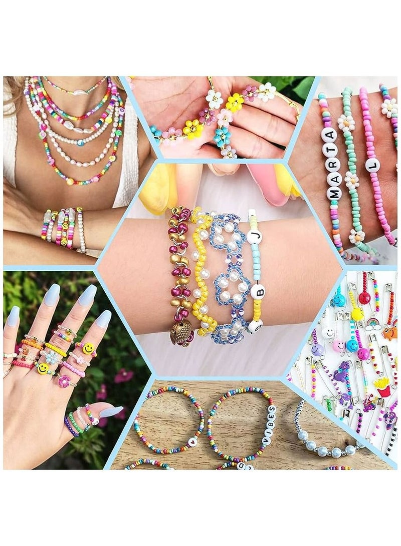 ماونتين جيمس مجموعة ميجا مجموعة متنوعة من الخرز الحرفي الصغير مع صندوق منظم للأساور DIY وصناعة المجوهرات و صندوق من احجار الجيمستون و الكريستال - Image 5