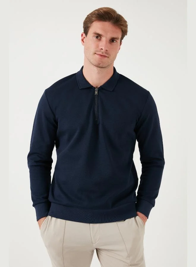 Buratti  Buratti Cotton Regular Fit Half-Zip Polo Collar Sweatshirt Men's SWEAT 5905789 for Men | Best Price UAE