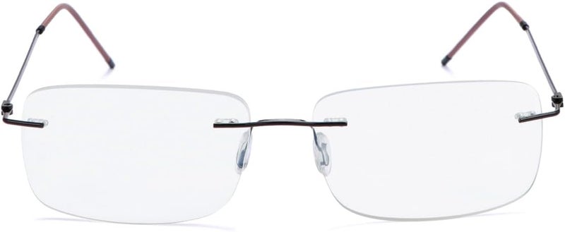 MIRYEA Rimless Progressive Multifocus Reading Glasses Blue Light Blocking No Line Multifocal Computer Readers for Women Men Unisex Rectangular Eyewear Titanium Lightweight Magnification Presbyopia Eyeglasses - Image 3