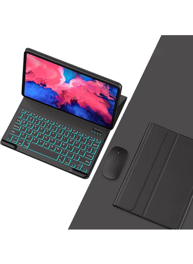 Arabic and English Keyboard Case with Mouse for Xiaomi Pad 6 / Pad 6 Pro 11 Inch 2023 Release, Detachable 7 Color Backlit Bluetooth Keyboard, Protection Soft Cover, Flip Stand  - Image 1