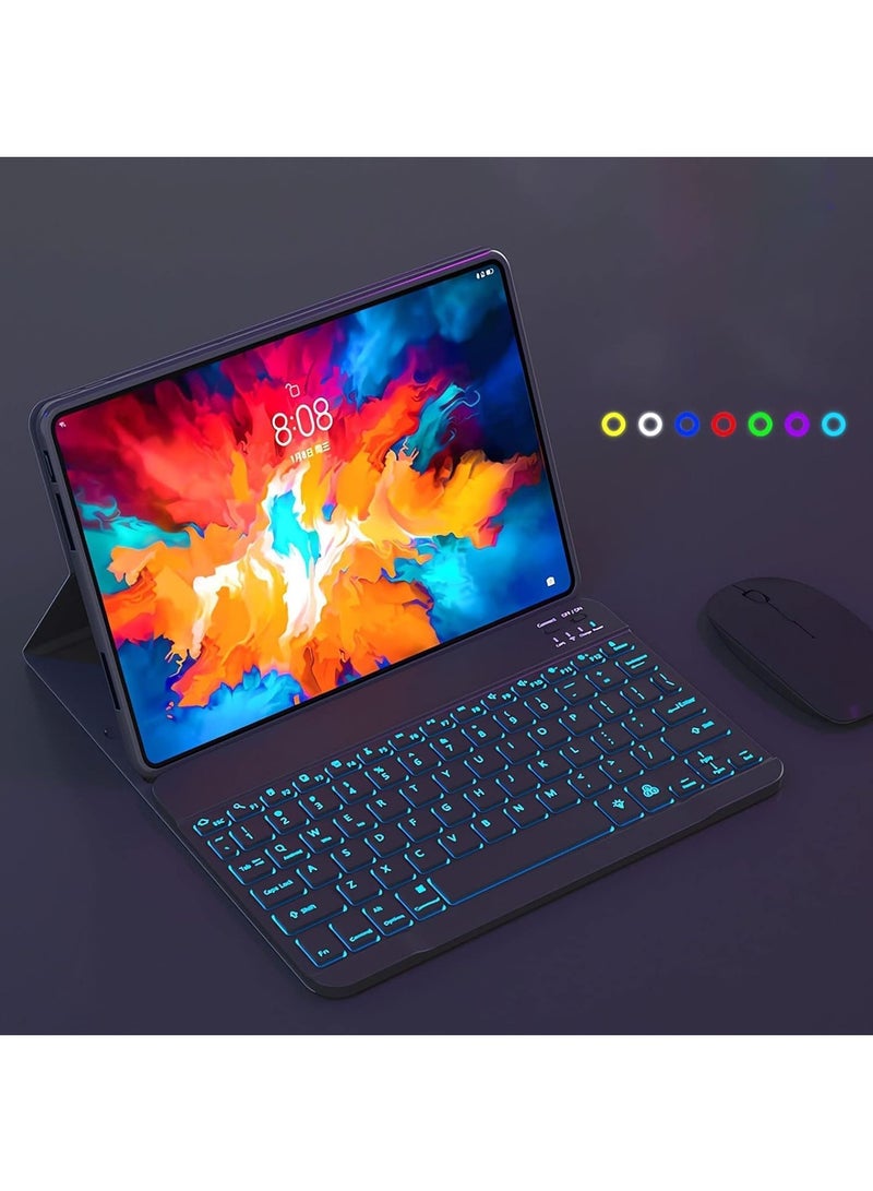 Arabic and English Keyboard Case with Mouse for Xiaomi Pad 6 / Pad 6 Pro 11 Inch 2023 Release, Detachable 7 Color Backlit Bluetooth Keyboard, Protection Soft Cover, Flip Stand  - Image 4