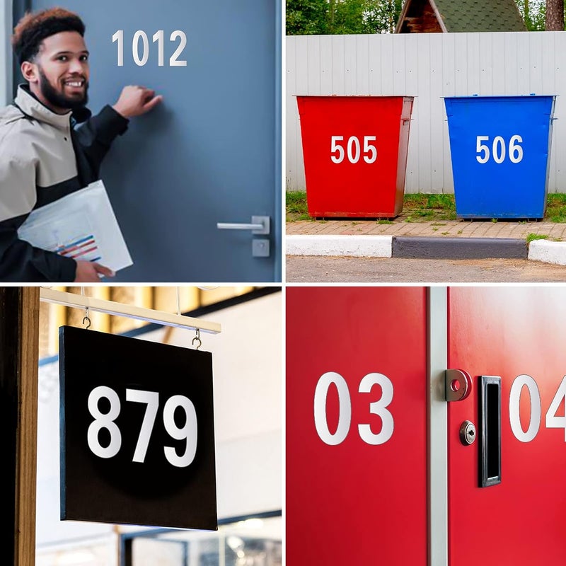 HLARTNET Reflective Mailbox Numbers for Outside - 30 Pcs Waterproof Mailbox Numbers Stickers, Large 3 Inch Self Adhesive 0-9 Vinyl Number for Mailbox, Door, Garbage Bins, Address Number (White) - Image 5