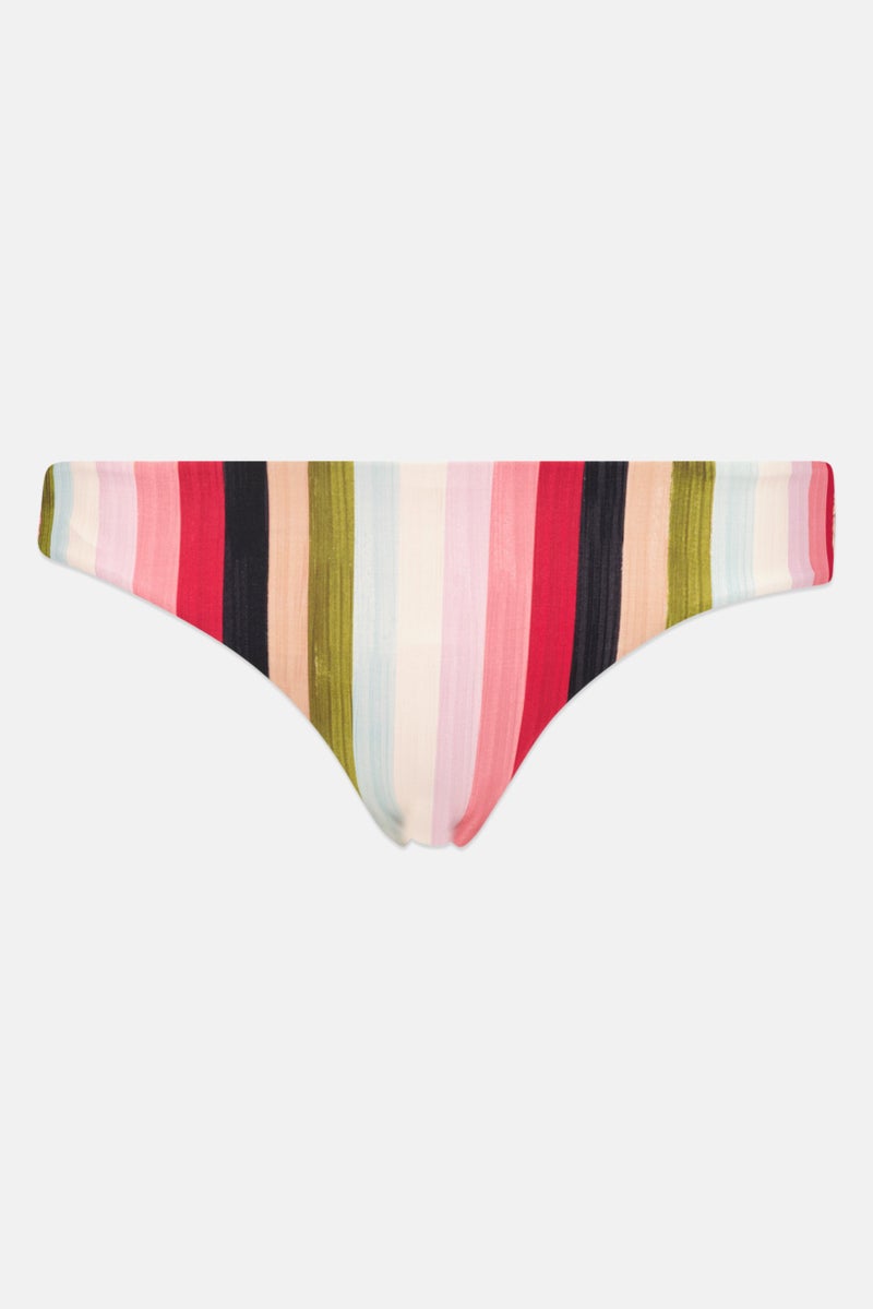 Billabong Women Stripe Print Bikini Bottom, Multicolor - Image 1