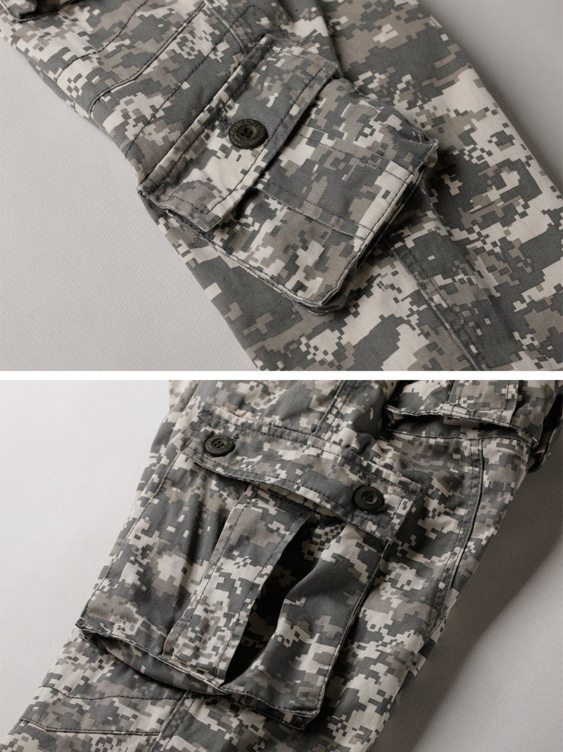 AKARMY Men's Cotton Casual Military Army Camo Combat Work Cargo Pants with 8 Pockets Digital 30 - Image 5