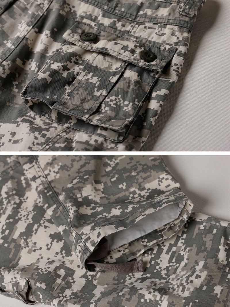 AKARMY Men's Cotton Casual Military Army Camo Combat Work Cargo Pants with 8 Pockets Digital 30 - Image 4