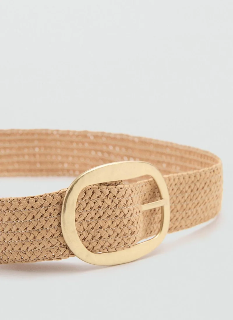 MANGO  Natural fibre belt with oval buckle for Women | Best Price UAE