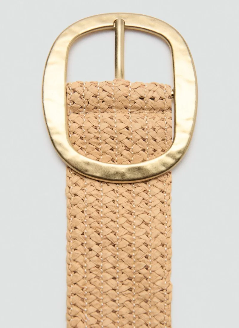 MANGO  Natural fibre belt with oval buckle for Women | Best Price UAE