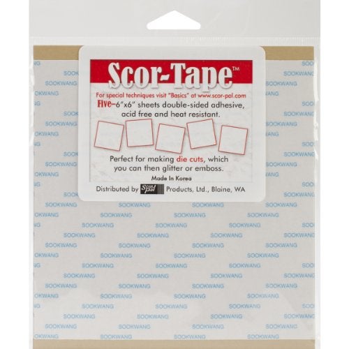Scor-Pal SPC210 Scor-Tape Sheets, 6 by 6-Inch, 5-Pack - Image 1