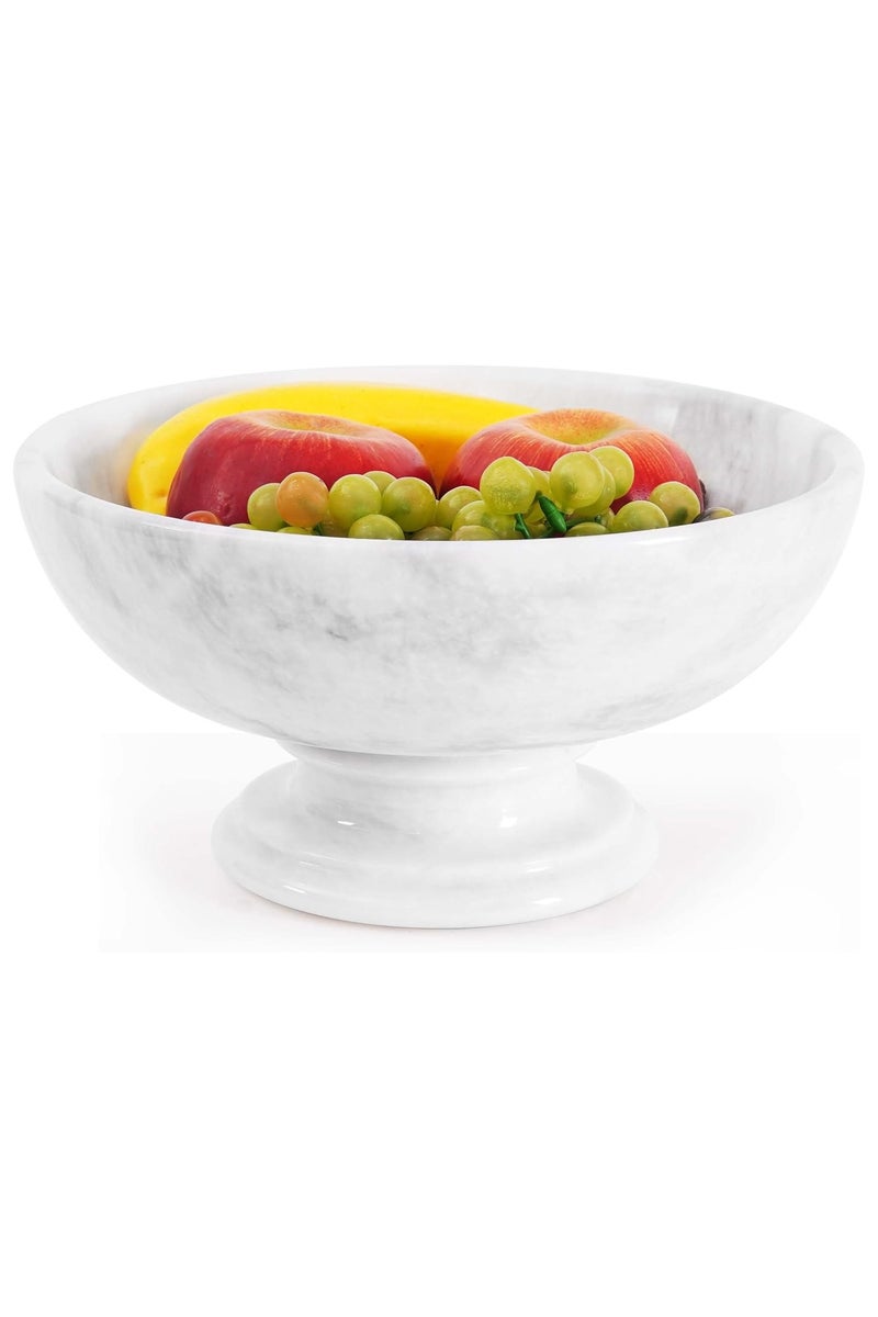 RADICALn White Marble Fruit & Candy Bowl | 10" Handmade Decorative Bowl for Kitchen & Home - Image 1
