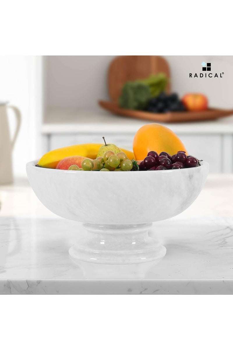 RADICALn White Marble Fruit & Candy Bowl | 10" Handmade Decorative Bowl for Kitchen & Home - Image 2