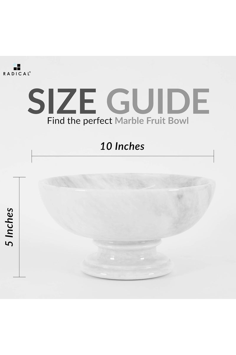 RADICALn White Marble Fruit & Candy Bowl | 10" Handmade Decorative Bowl for Kitchen & Home - Image 3