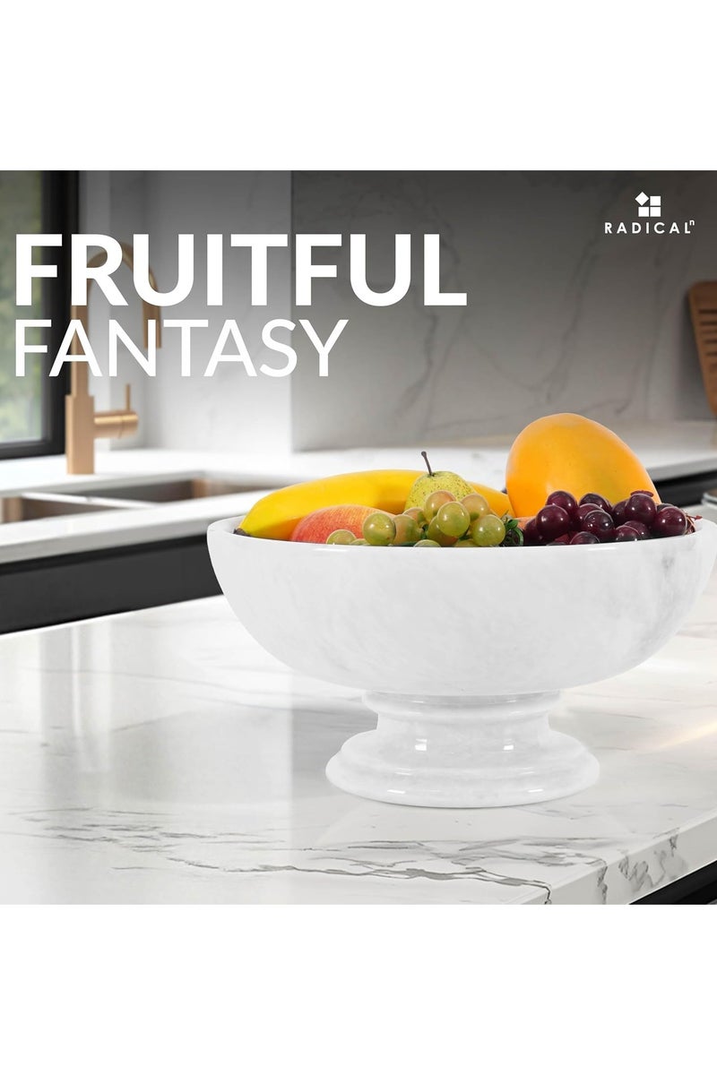 RADICALn White Marble Fruit & Candy Bowl | 10" Handmade Decorative Bowl for Kitchen & Home - Image 4