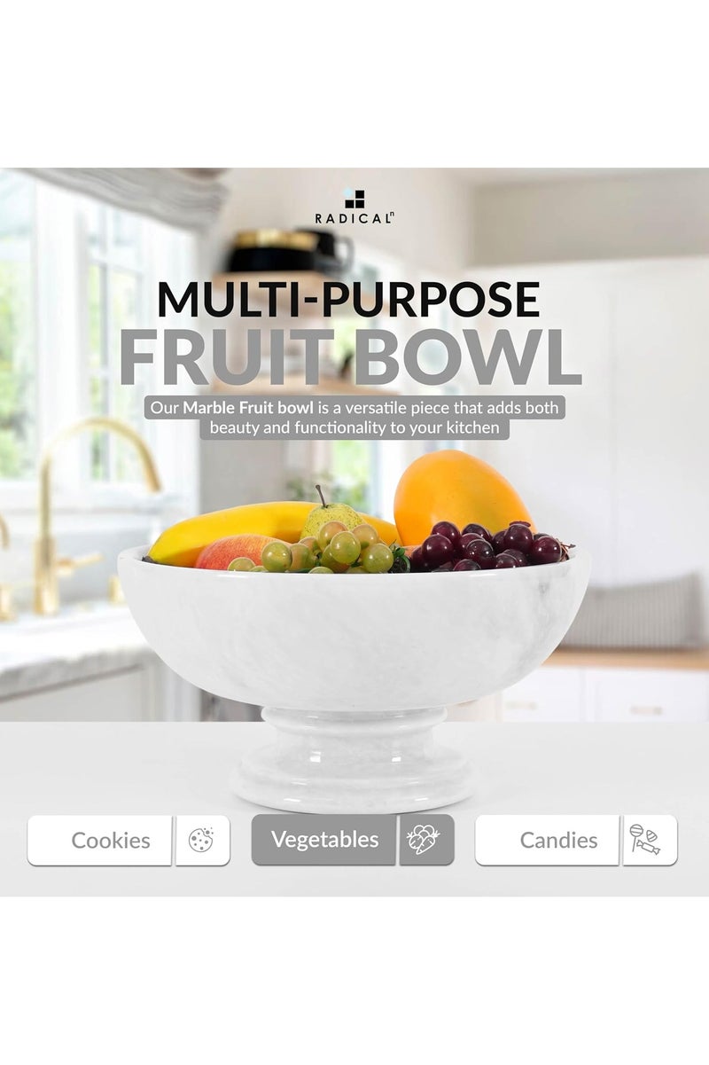 RADICALn White Marble Fruit & Candy Bowl | 10" Handmade Decorative Bowl for Kitchen & Home - Image 5