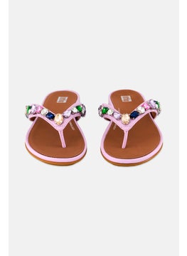 FitFlop Women Gracie Jewel Deluxe Slip On Slippers, Lilac Combo  - Image 4