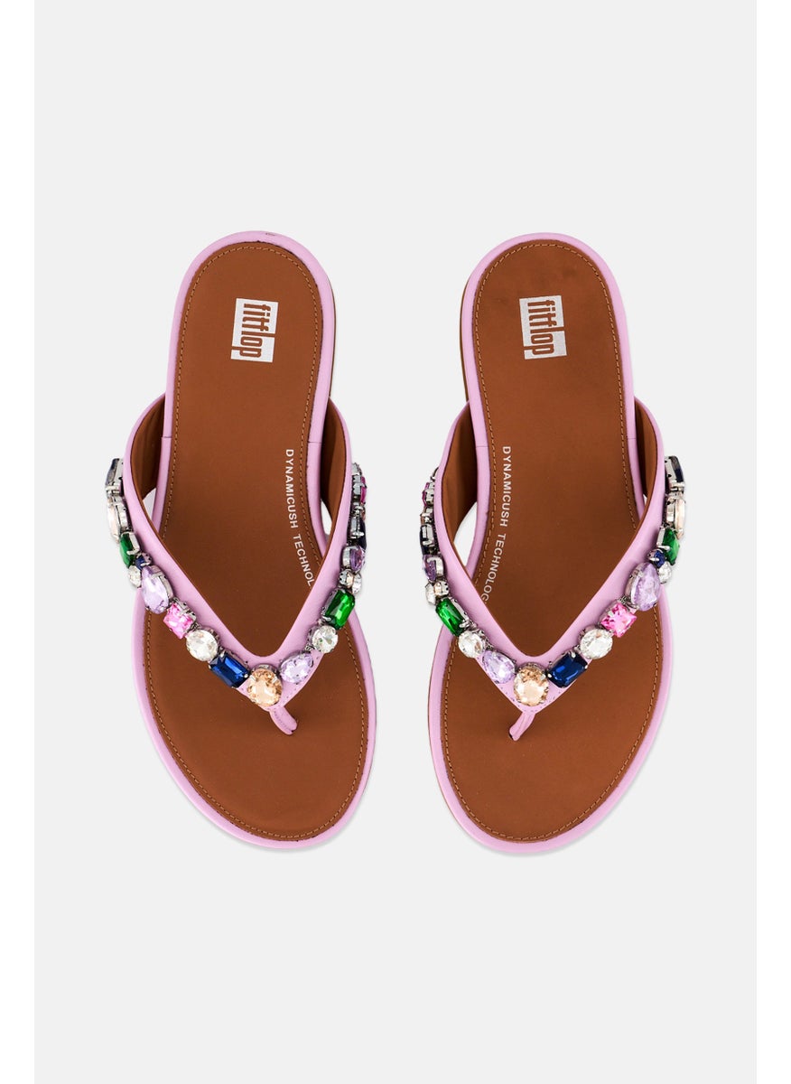 FitFlop Women Gracie Jewel Deluxe Slip On Slippers, Lilac Combo  - Image 3