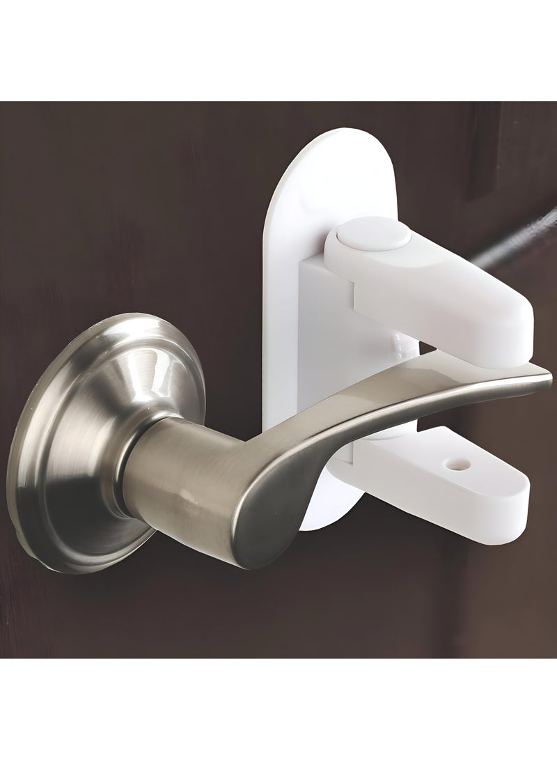 Child Safety Door Lever Lock: Baby-Proof Door Handle Locks And Latches With Strong 3M Adhesive For Ensuring Toddler Safety And Preventing Accidental Openings - Image 1