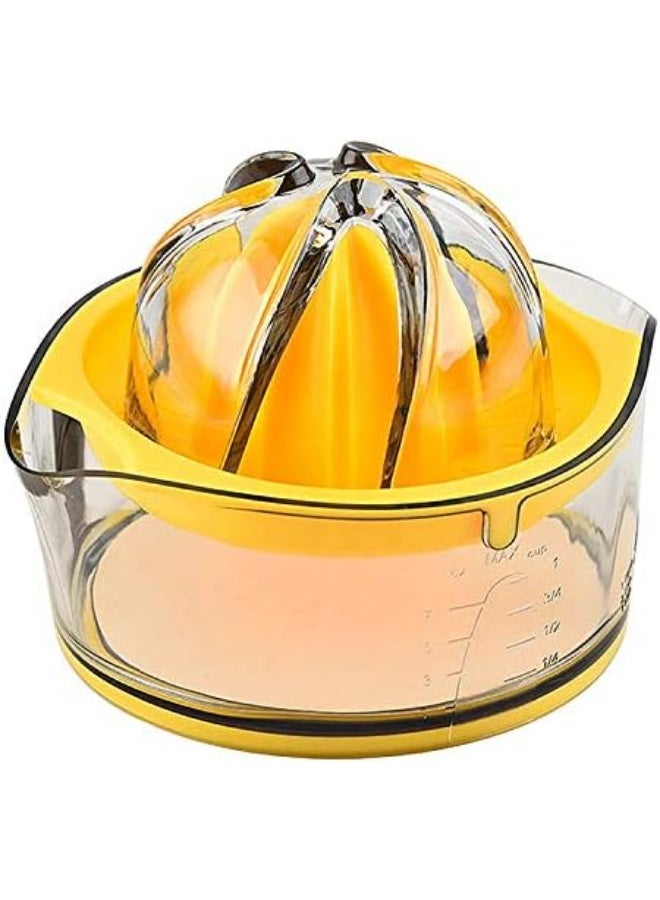 Kasmoire Citrus Lemon Orange Juicer, Manual Hand Squeezer with Built-in Measuring Cup and Strainer, 8OZ (Yellow) - Image 4