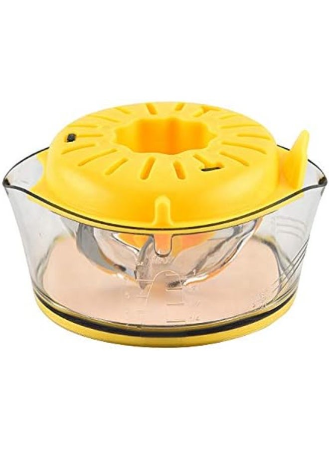 Kasmoire Citrus Lemon Orange Juicer, Manual Hand Squeezer with Built-in Measuring Cup and Strainer, 8OZ (Yellow) - Image 1