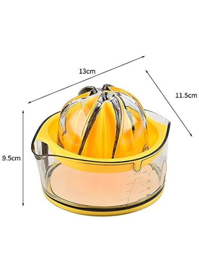 Kasmoire Citrus Lemon Orange Juicer, Manual Hand Squeezer with Built-in Measuring Cup and Strainer, 8OZ (Yellow) - Image 2